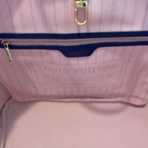 **SOLD**Louis Vuitton Neverfull MM Damier Ebene Ballerine Pink Tote Handbag EUC - Picture 10 of 15